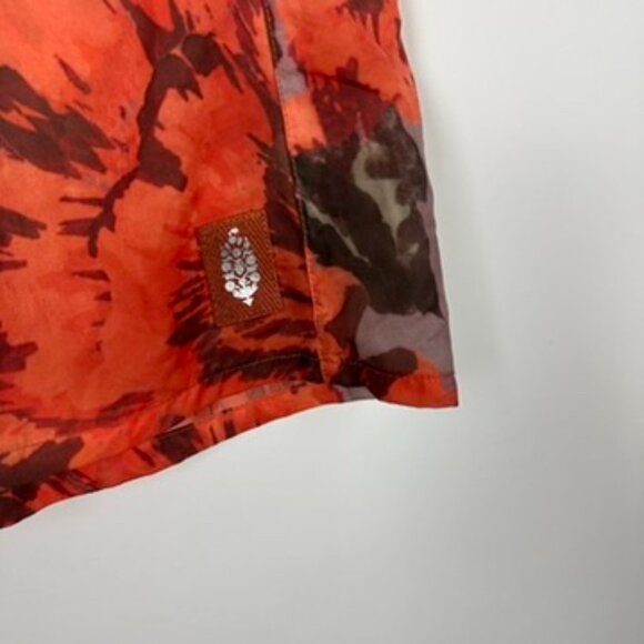 Free People Movement Orange Floral Print Bermuda Short Medium - Picture 3 of 10